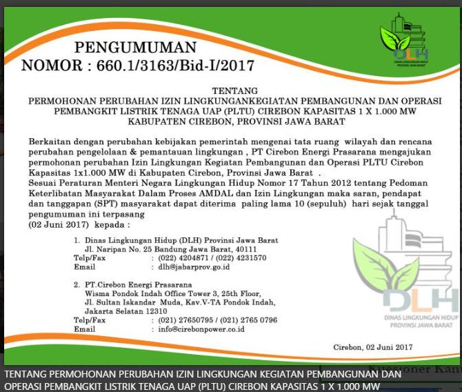 PLTU 2 Cirebon Ciderai Proses Hukum dan Menghina Peradilan